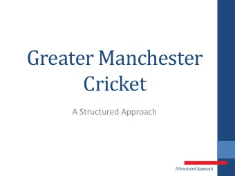 Greater Manchester  Cricket  A Structured Approach  A Structured Approach  Introductions  John