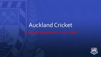 Auckland Cricket  Indian engagement case study  The beginning  Strategic Plan  Greater Asian