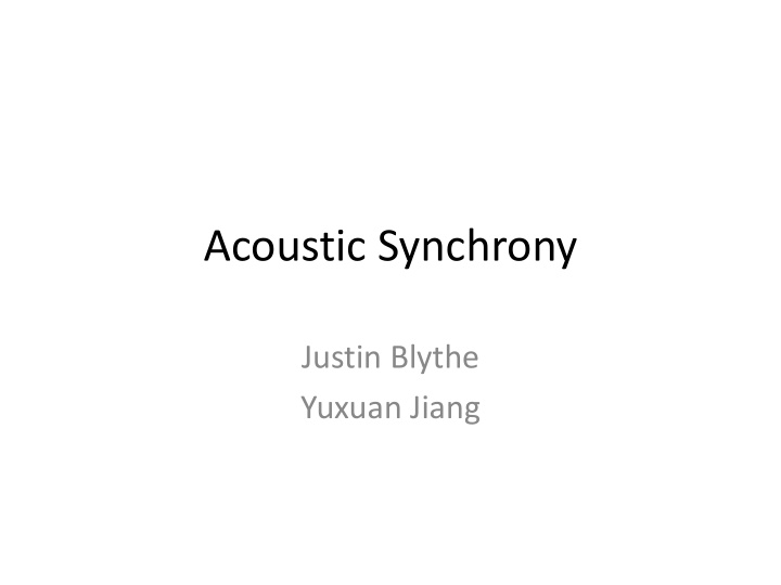 acoustic synchrony