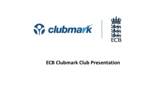 ECB Clubmark Club Presentation