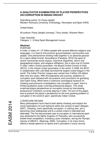 EASM 2014  Many philosophers have tried to both define cheating and explain the  moral implications