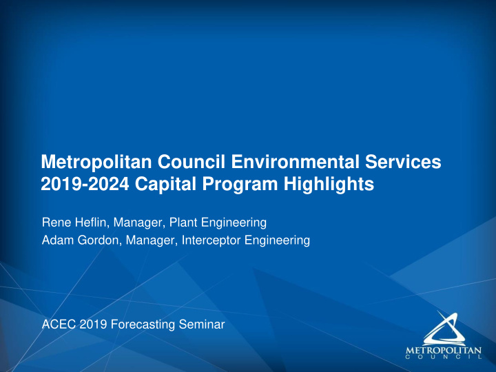 metropolitan council environmental services 2019 2024