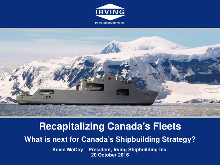 recapitalizing canada s fleets