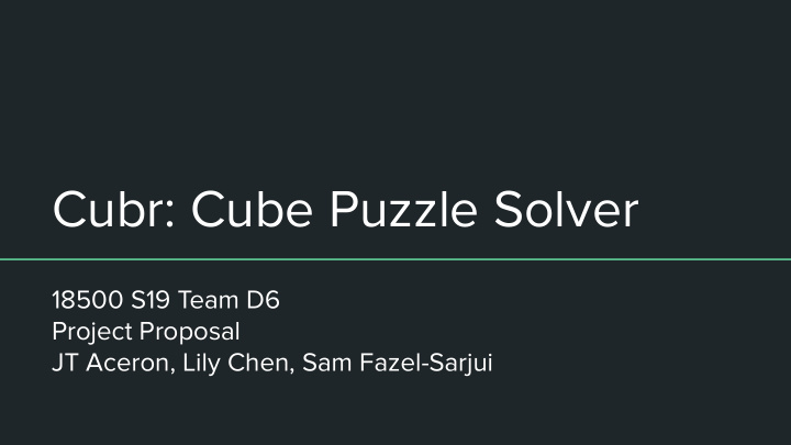 cubr cube puzzle solver