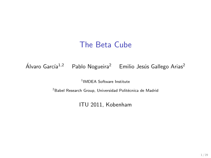 the beta cube