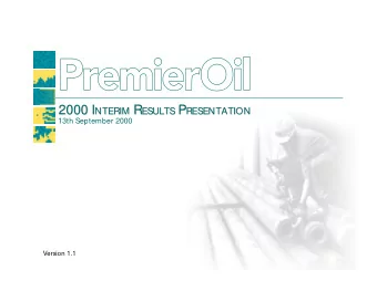 2000 I I NTERIM NTERIM R R ESULTS ESULTS P P RESENTATION  2000  RESENTATION  13th September 2000
