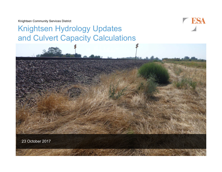 knightsen hydrology updates and culvert capacity