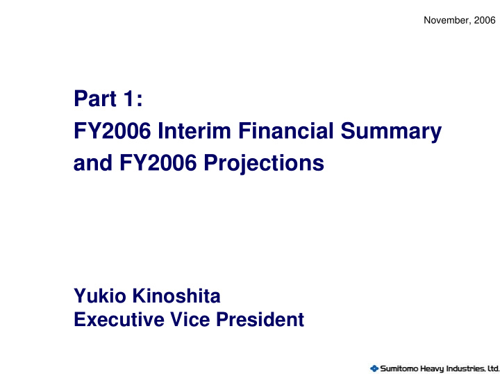 part 1 fy2006 interim financial summary and fy2006