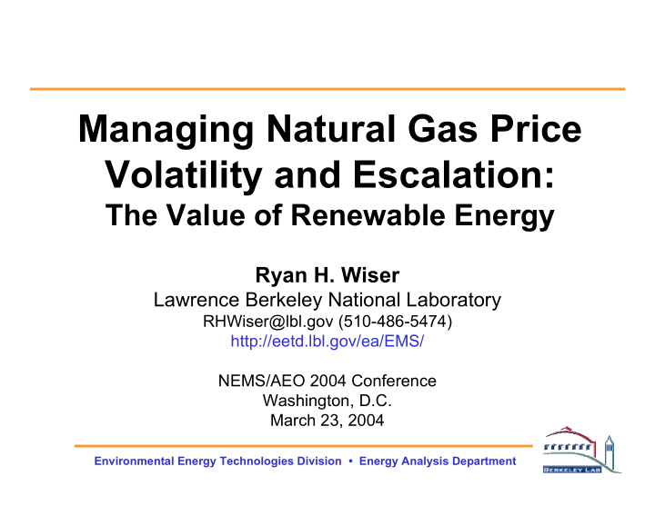 managing natural gas price volatility and escalation