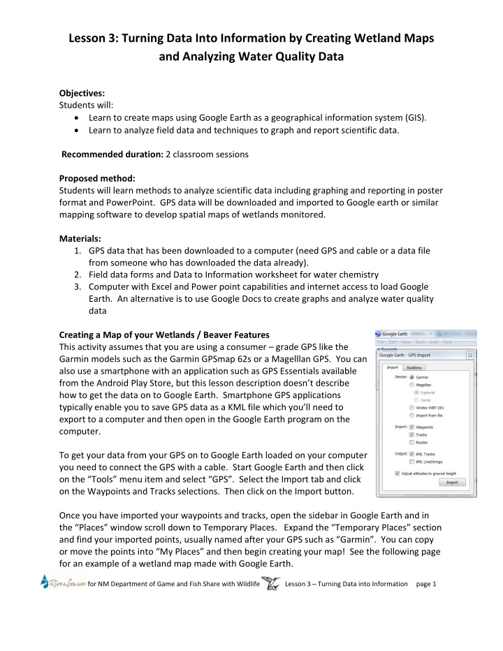 lesson 3 turning data into information by creating