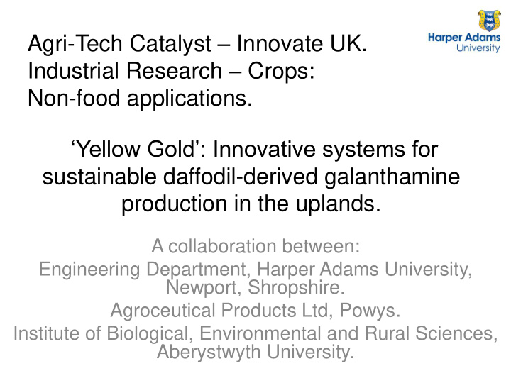 non food applications yellow gold innovative systems for