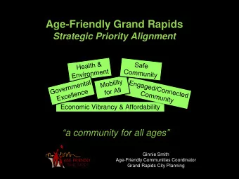 Age-Friendly Grand Rapids  Strategic Priority Alignment  Economic Vibrancy &amp; Affordability