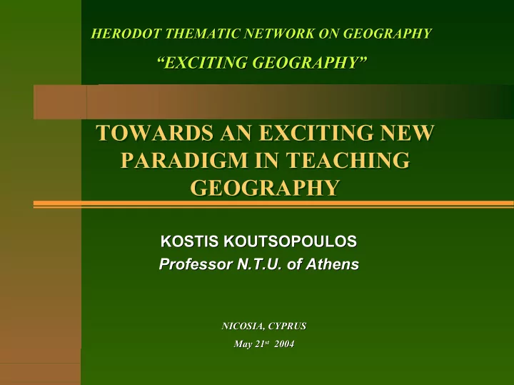 towards an exciting new towards an exciting new paradigm