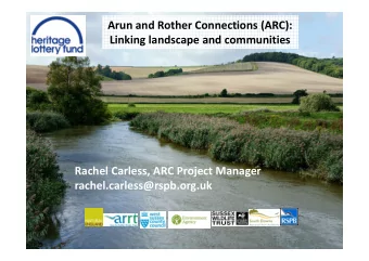 Arun and Rother Connections (ARC):  Linking landscape and communities  Rachel Carless, ARC Project