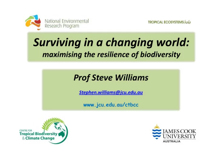 surviving in a changing world