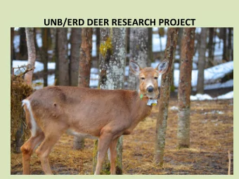 UNB/ERD DEER RESEARCH PROJECT UNB/ERD DEER RESEARCH PROJECT  Public concern that forest