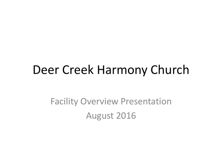 deer creek harmony church