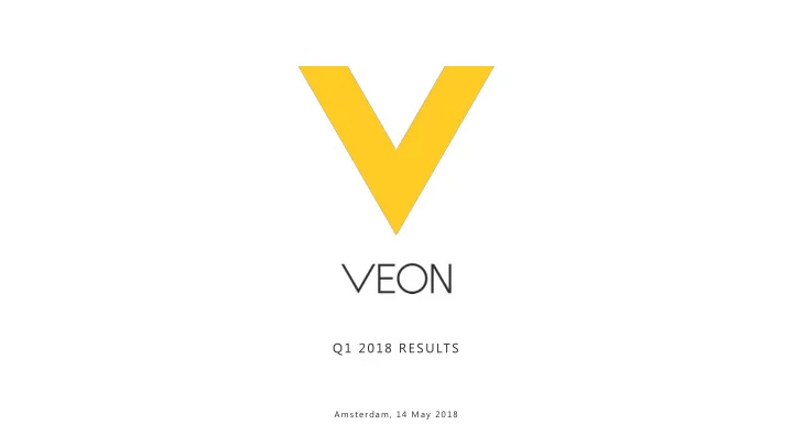q1 2018 results