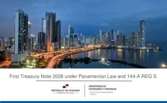 First Treasury Note 2026 under Panamenian Law and 144-A REG S  DIRECCIN DE FINANCIAMIENTO