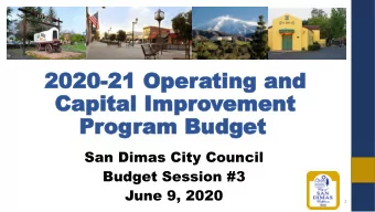 2020  2020-21 Oper  21 Operating  ting and  and  Ca  Capital Impr  pital Improvement  ement  Pr