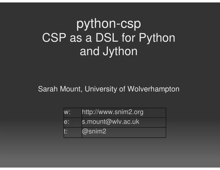 python csp