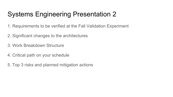 systems engineering presentation 2
