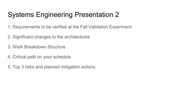 systems engineering presentation 2