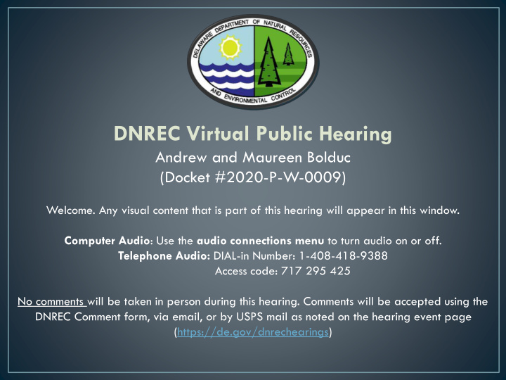 dnrec virtual public hearing