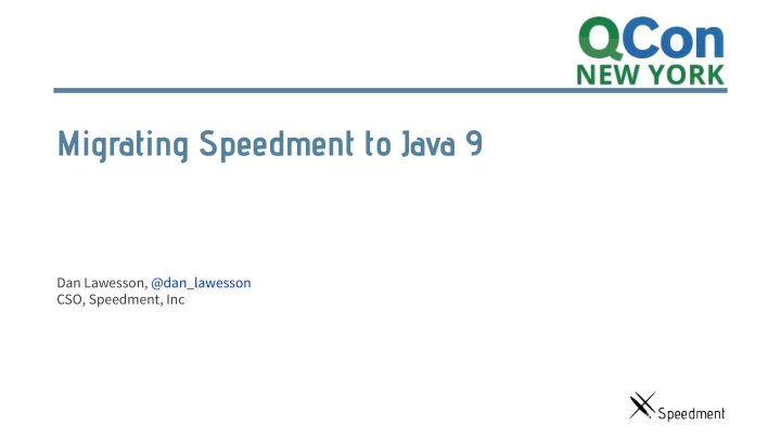 migrating speedment to java 9