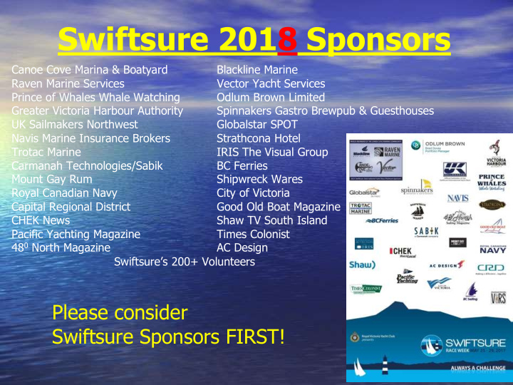 swiftsure 2018 sponsors