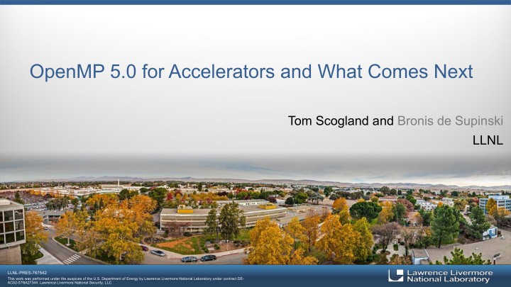 openmp 5 0 for accelerators and what comes next