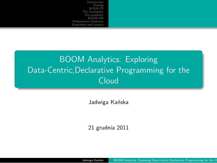 boom analytics exploring data centric declarative