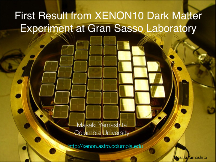 first result from xenon10 dark matter experiment at gran
