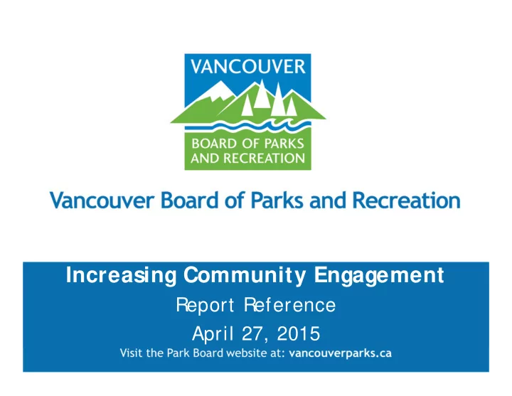 increasing community engagement