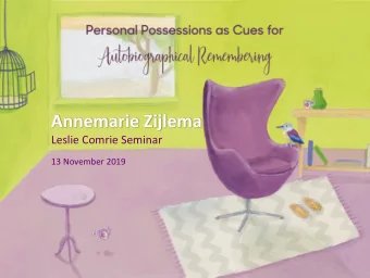 Annemarie Zijlema  Leslie Comrie Seminar  13 November 2019  Study and professional background