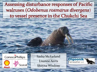 Sasha McFarland  Lisanne Aerts  Sheyna Wisdom  The Chukchi Sea  ~56% is  shallower than  50 m