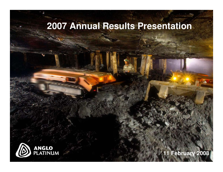 2007 annual results presentation