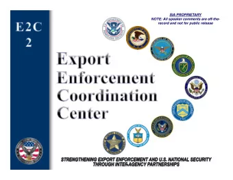 SIA PROPRIETARY  NOTE: All speaker comments are off-the-  record and not for public release Export