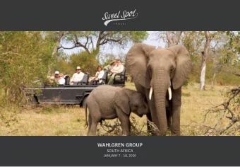 WAHLGREN GROUP  SOUTH AFRICA  JANUARY 7 - 18, 2020  WAHLGREN GROUP  EXCLUSIVE GOLF SAFARI: JANUARY