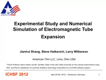 Expansion Jianhui Shang, Steve Hatkevich, Larry Wilkerson  American Trim LLC, Lima, Ohio USA