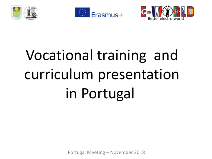 vocational training and curriculum presentation in