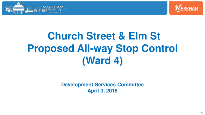 church street elm st proposed all way stop control ward 4