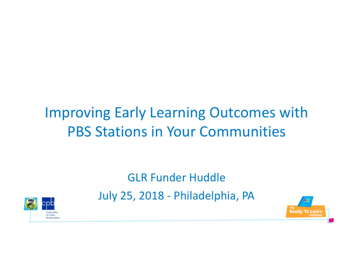 improving early learning outcomes with pbs stations in