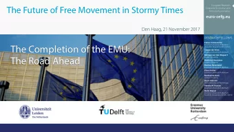 The Completion of the EMU:  (Scientific Director EURO-CEFG)  Casper de Vries  Erasmus University