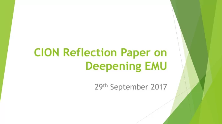cion reflection paper on