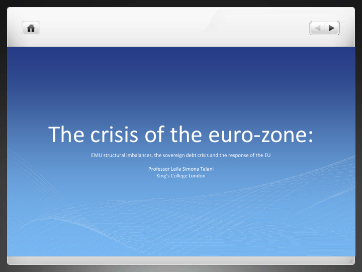 the crisis of the euro zone