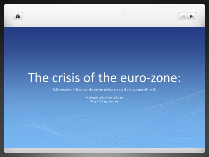 the crisis of the euro zone