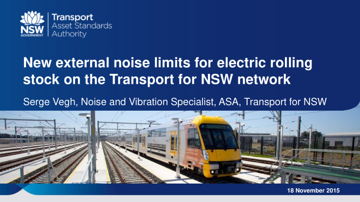 new external noise limits for electric rolling stock on