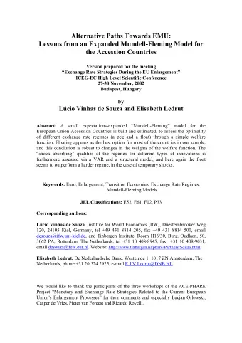 Alternative Paths Towards EMU:  Lessons from an Expanded Mundell-Fleming Model for  the Accession
