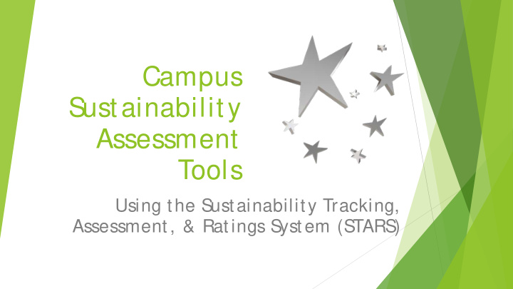 campus s ustainability assessment tools